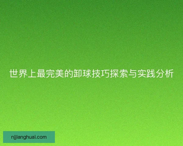 世界上最完美的卸球技巧探索与实践分析